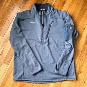 Avalanche Gray Pullover with Blue Zipper Accents